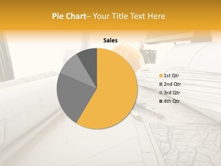 A Professional Desktop Of An Engineer With Drawings Computer. PowerPoint Template