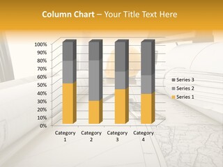 A Professional Desktop Of An Engineer With Drawings Computer. PowerPoint Template