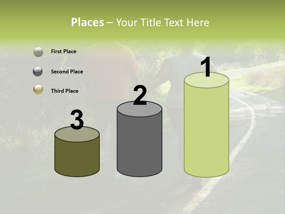 Large People Walking On Trail PowerPoint Template