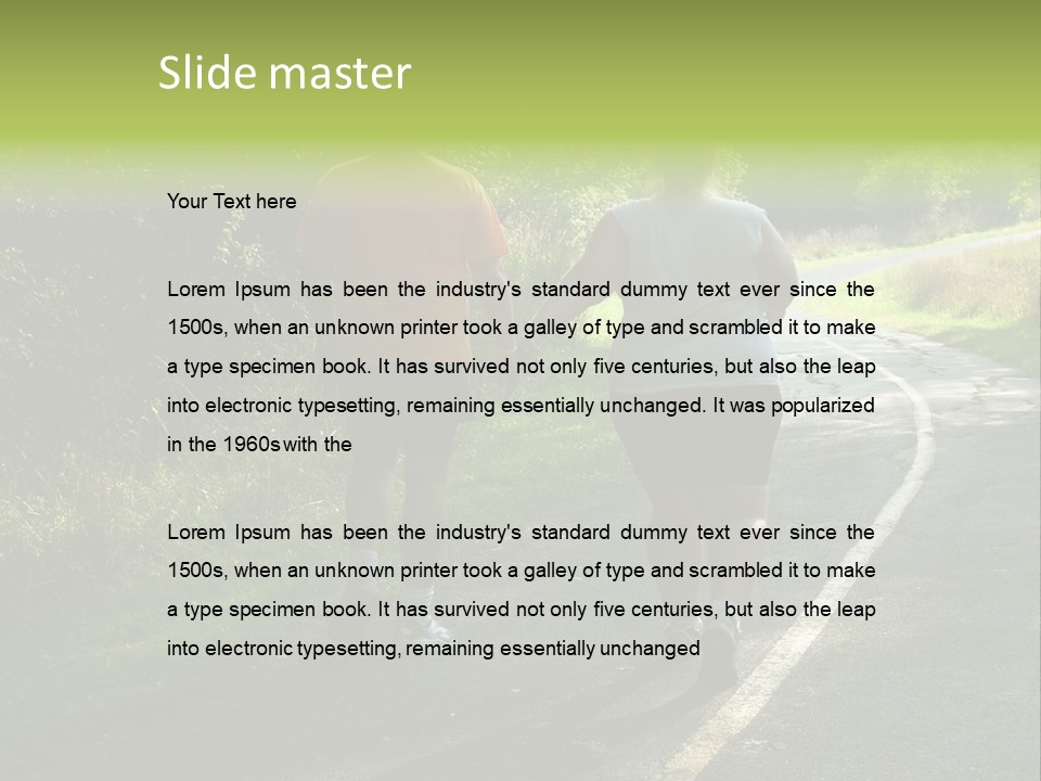 Large People Walking On Trail PowerPoint Template