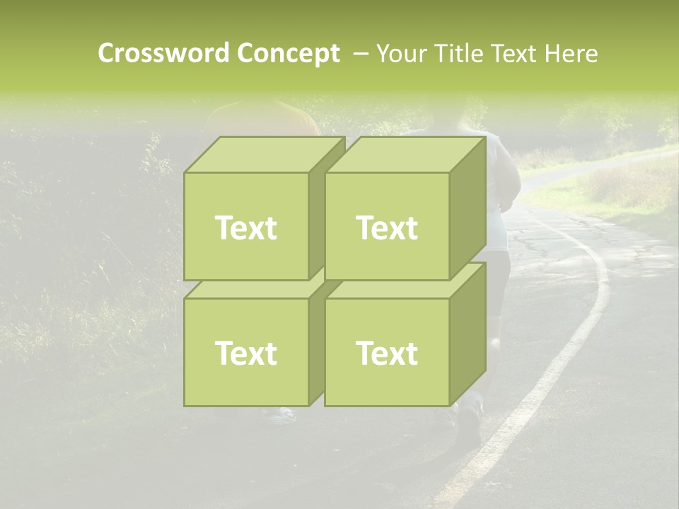 Large People Walking On Trail PowerPoint Template