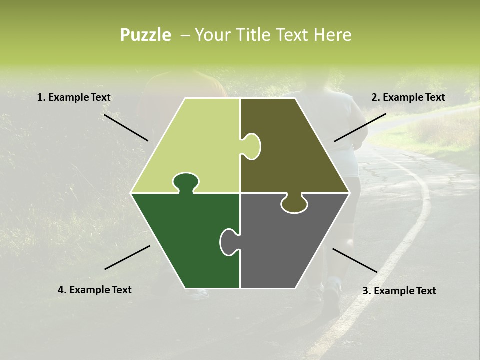 Large People Walking On Trail PowerPoint Template