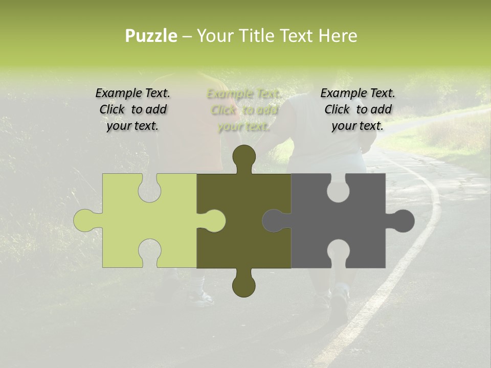 Large People Walking On Trail PowerPoint Template