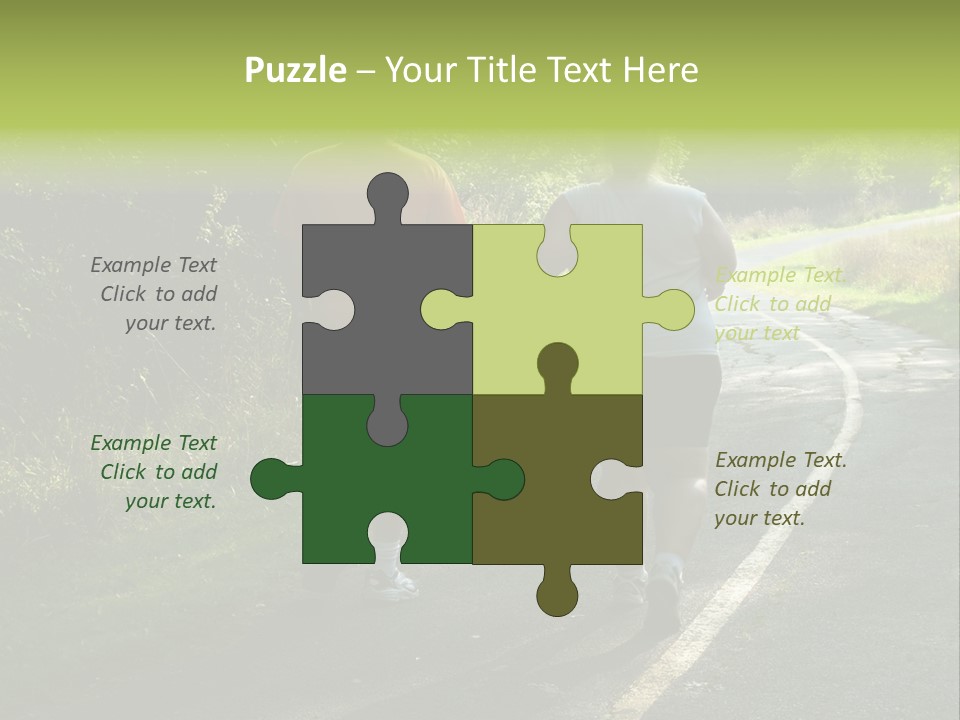 Large People Walking On Trail PowerPoint Template