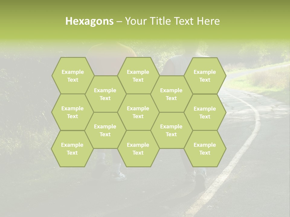 Large People Walking On Trail PowerPoint Template