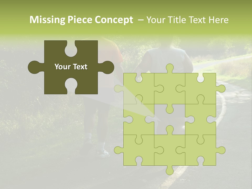 Large People Walking On Trail PowerPoint Template