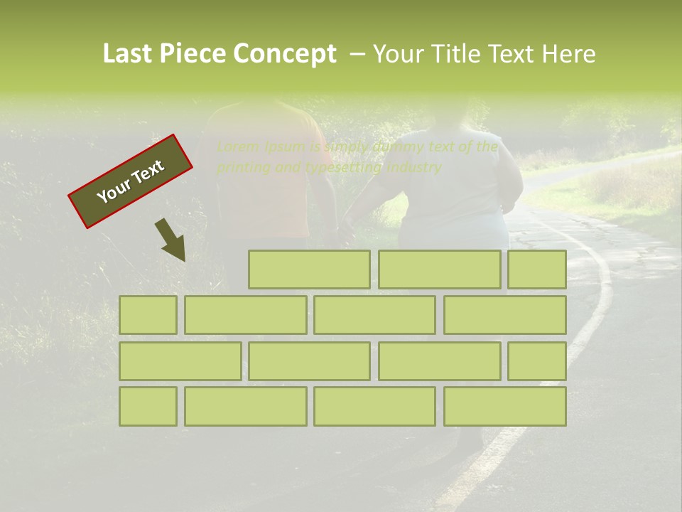 Large People Walking On Trail PowerPoint Template