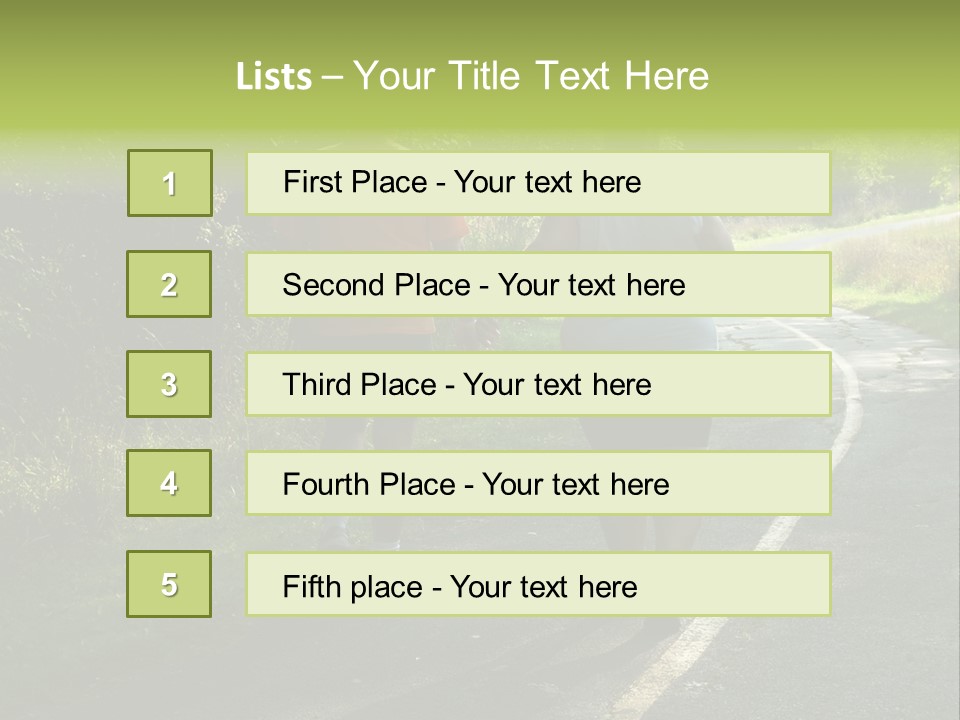 Large People Walking On Trail PowerPoint Template