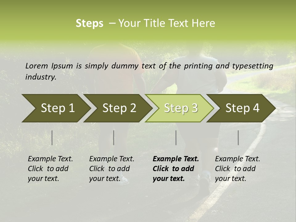 Large People Walking On Trail PowerPoint Template