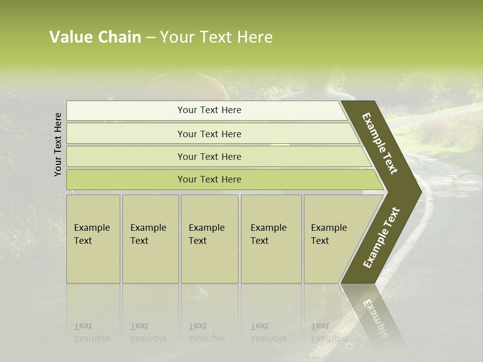 Large People Walking On Trail PowerPoint Template