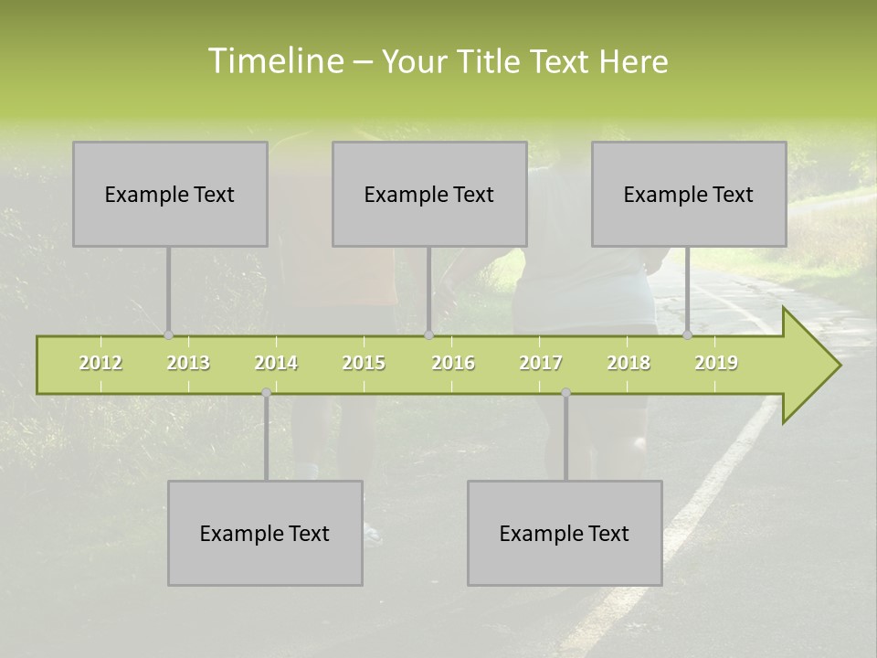 Large People Walking On Trail PowerPoint Template