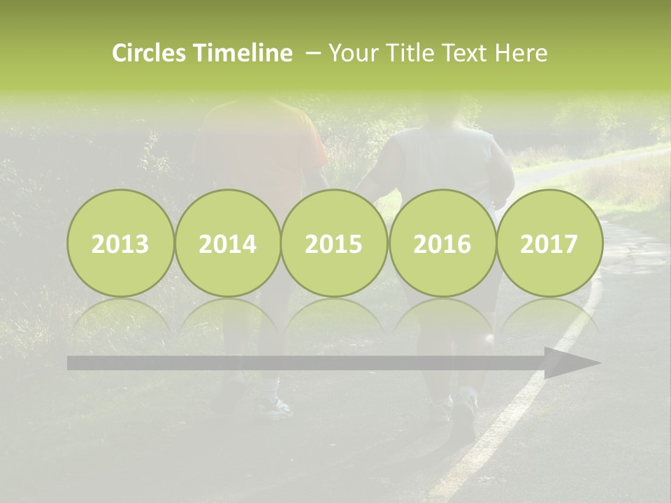 Large People Walking On Trail PowerPoint Template