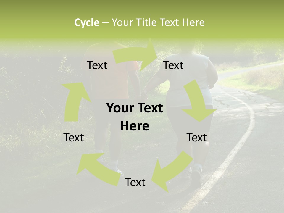 Large People Walking On Trail PowerPoint Template