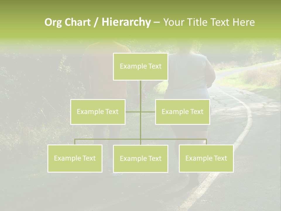 Large People Walking On Trail PowerPoint Template