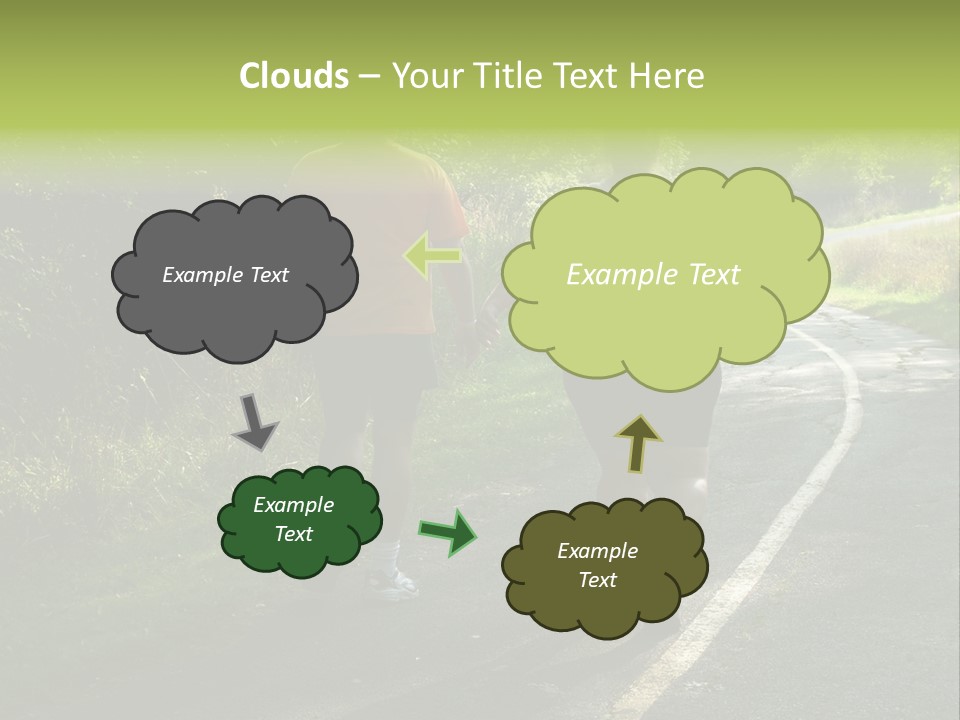 Large People Walking On Trail PowerPoint Template