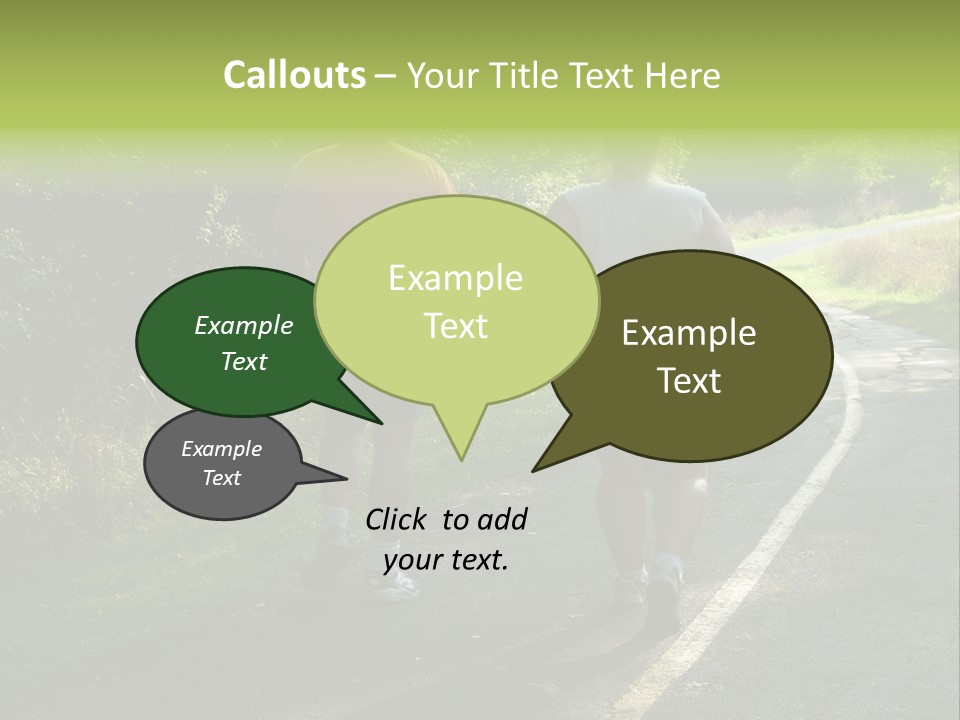 Large People Walking On Trail PowerPoint Template