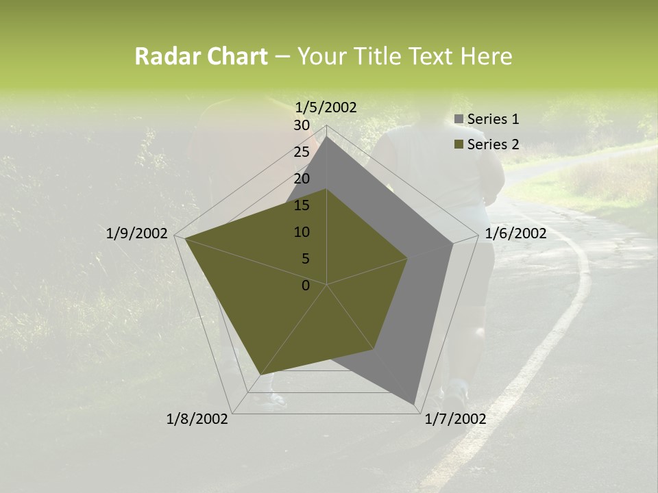 Large People Walking On Trail PowerPoint Template