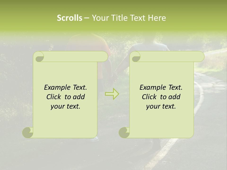 Large People Walking On Trail PowerPoint Template