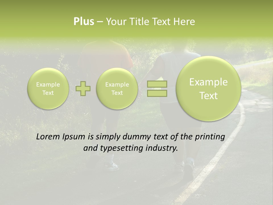 Large People Walking On Trail PowerPoint Template