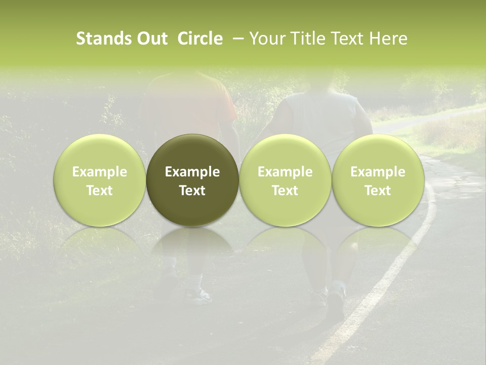 Large People Walking On Trail PowerPoint Template