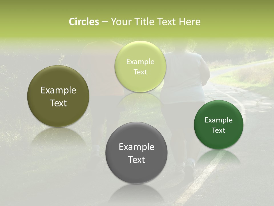 Large People Walking On Trail PowerPoint Template