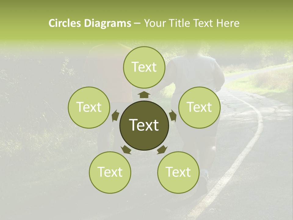 Large People Walking On Trail PowerPoint Template