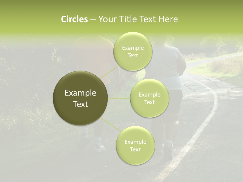 Large People Walking On Trail PowerPoint Template