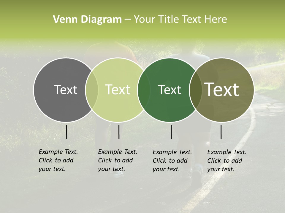 Large People Walking On Trail PowerPoint Template