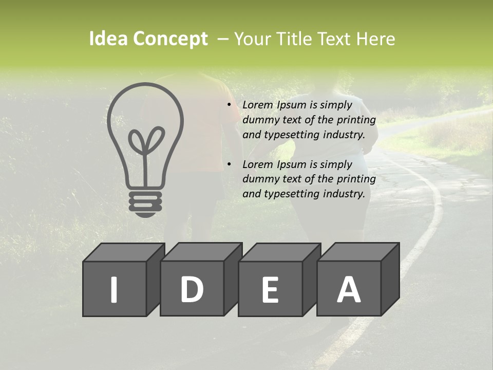 Large People Walking On Trail PowerPoint Template