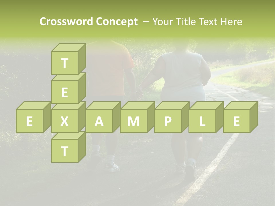 Large People Walking On Trail PowerPoint Template