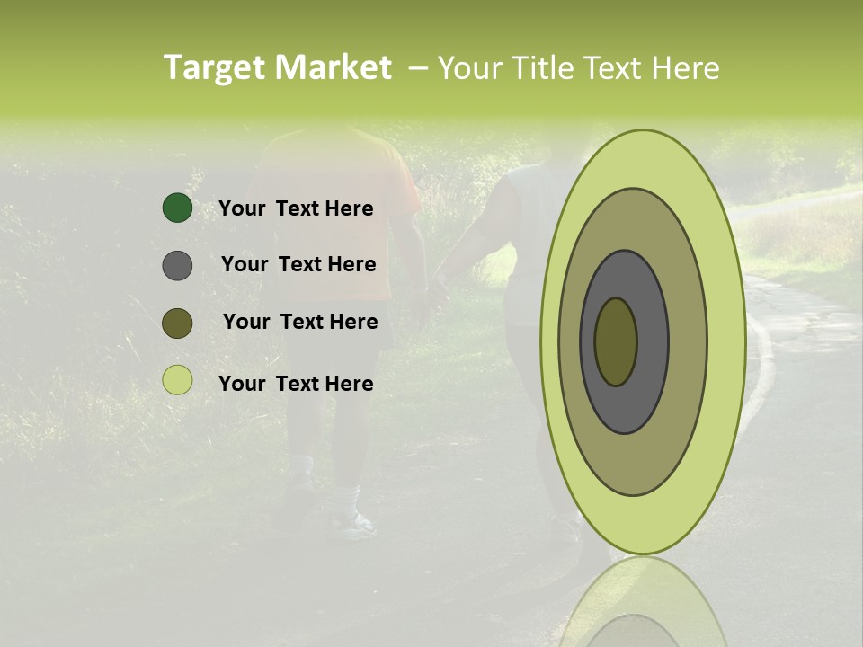 Large People Walking On Trail PowerPoint Template