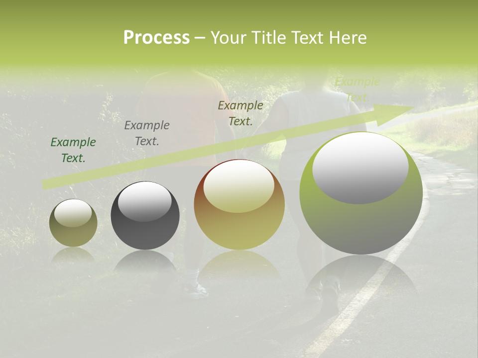 Large People Walking On Trail PowerPoint Template