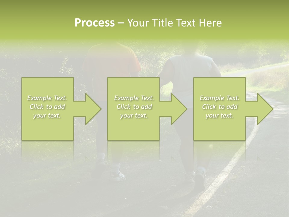 Large People Walking On Trail PowerPoint Template