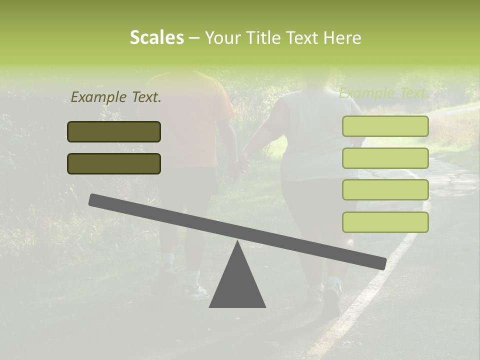 Large People Walking On Trail PowerPoint Template