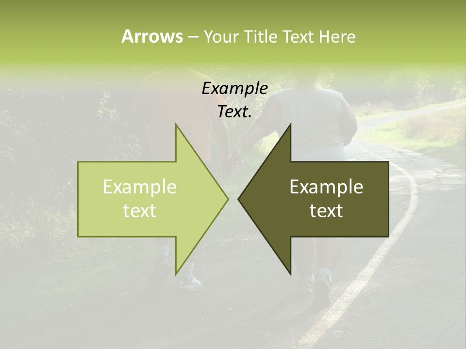 Large People Walking On Trail PowerPoint Template