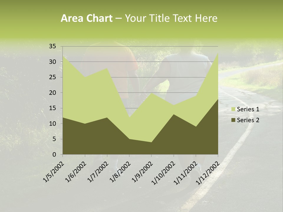 Large People Walking On Trail PowerPoint Template