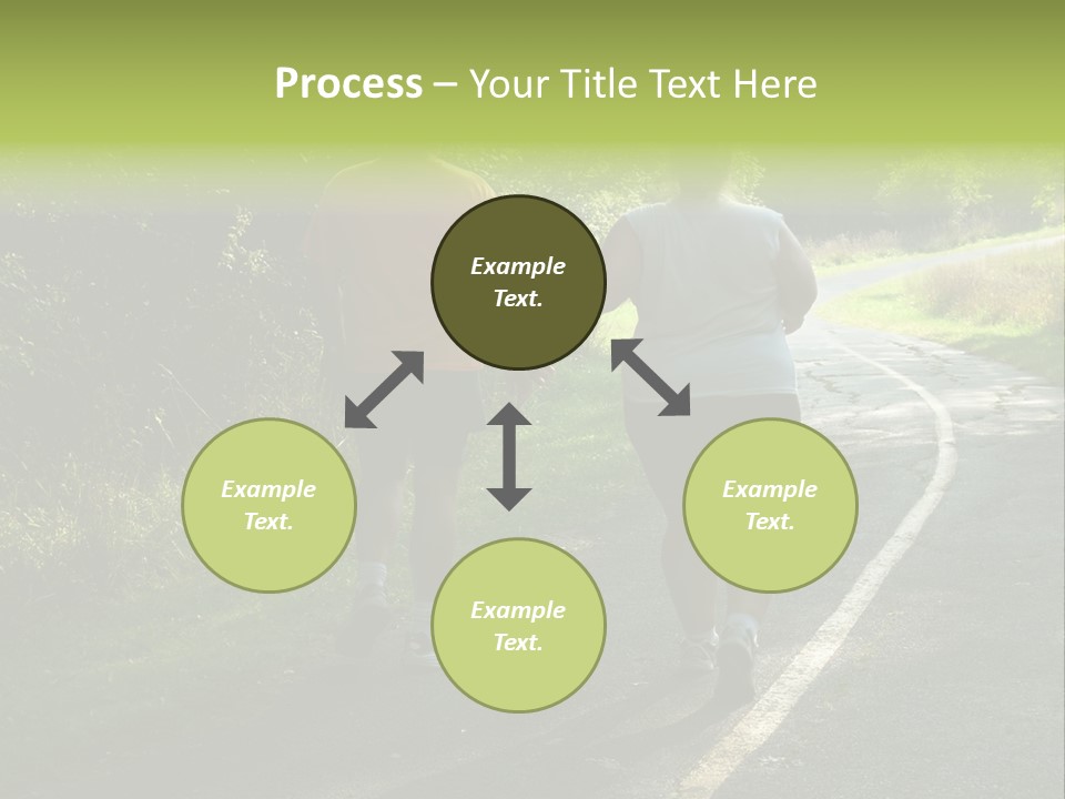 Large People Walking On Trail PowerPoint Template