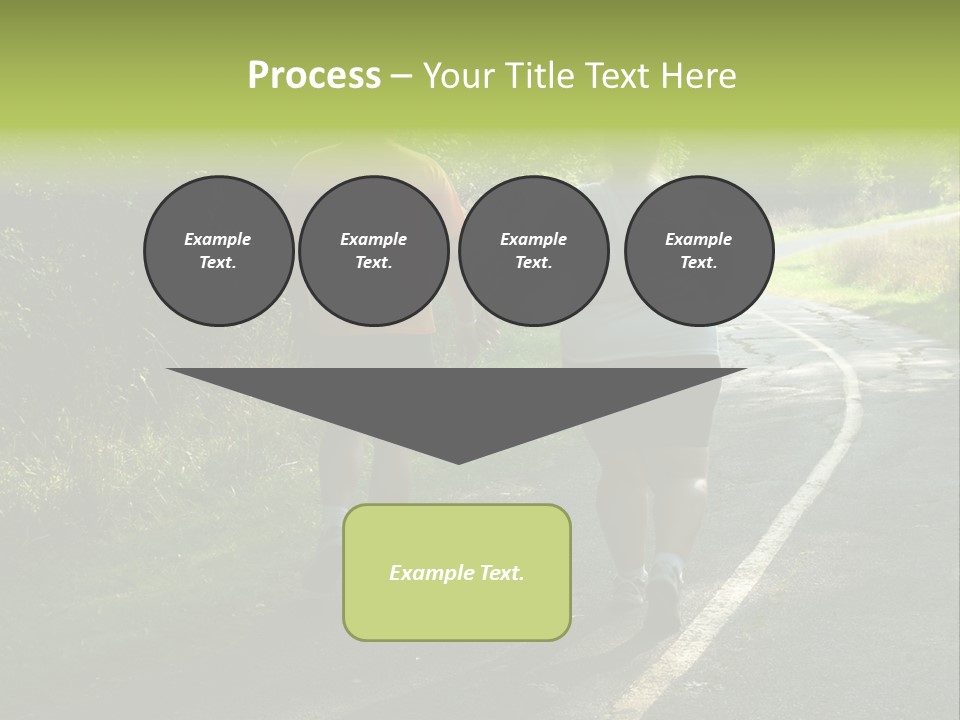 Large People Walking On Trail PowerPoint Template