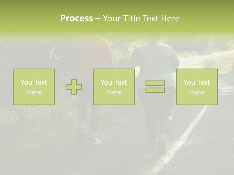 Large People Walking On Trail PowerPoint Template