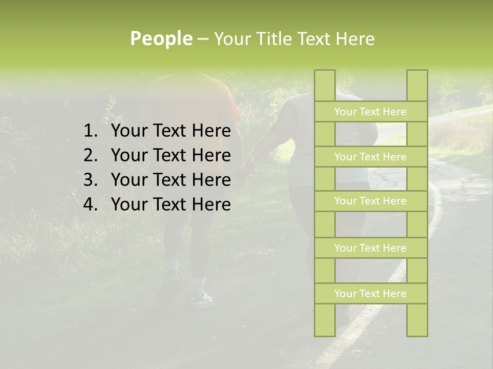 Large People Walking On Trail PowerPoint Template