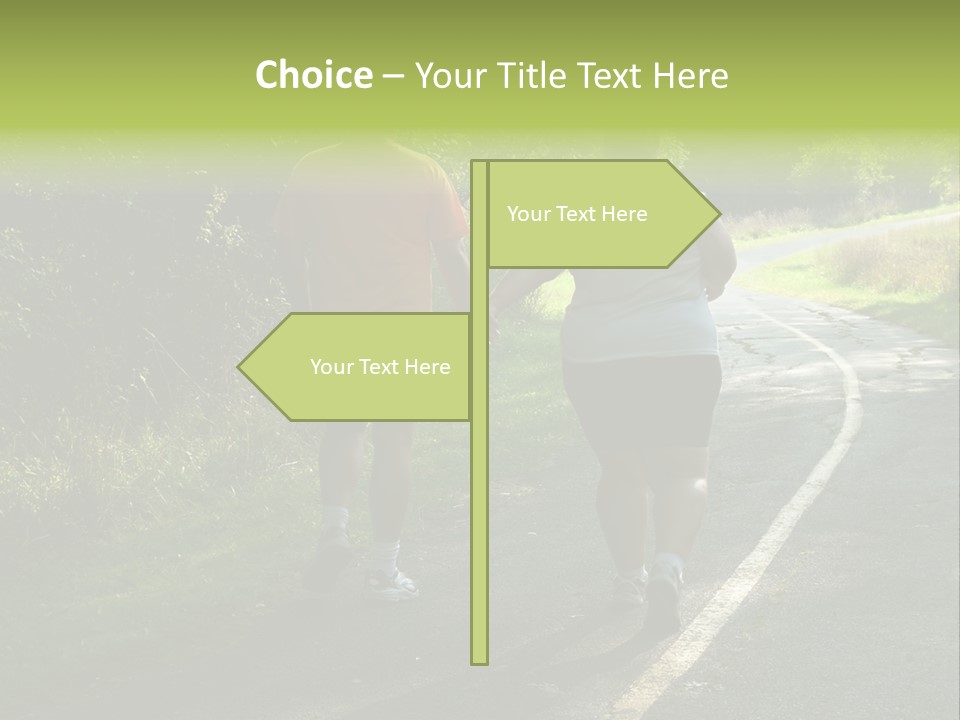Large People Walking On Trail PowerPoint Template
