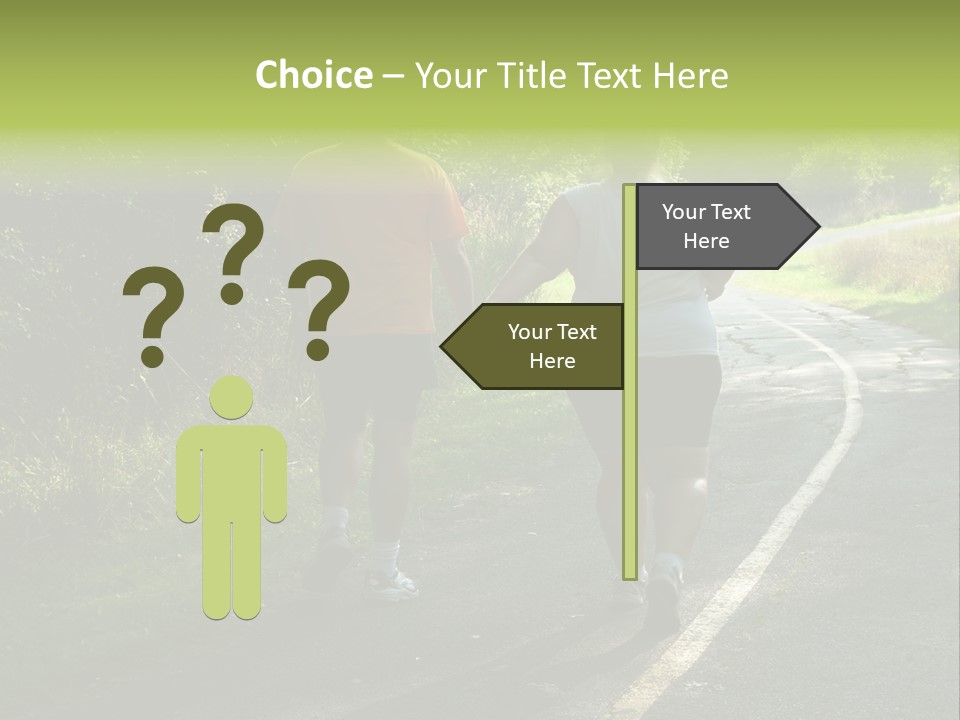 Large People Walking On Trail PowerPoint Template