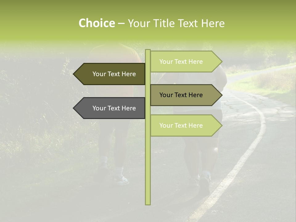 Large People Walking On Trail PowerPoint Template