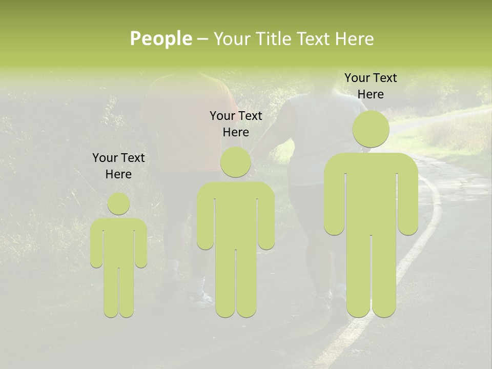 Large People Walking On Trail PowerPoint Template