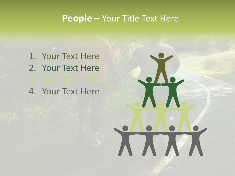 Large People Walking On Trail PowerPoint Template