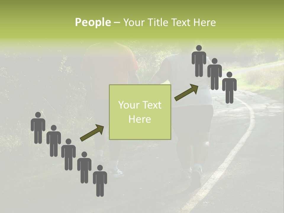 Large People Walking On Trail PowerPoint Template