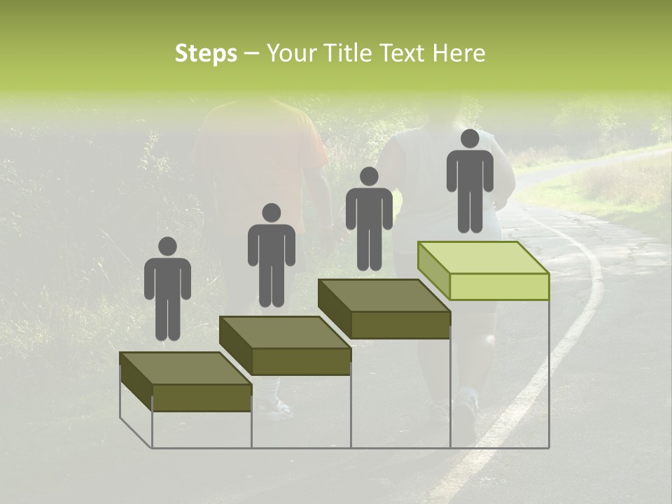 Large People Walking On Trail PowerPoint Template