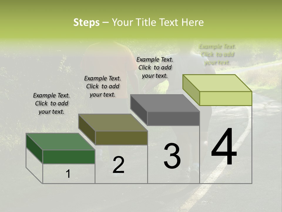 Large People Walking On Trail PowerPoint Template