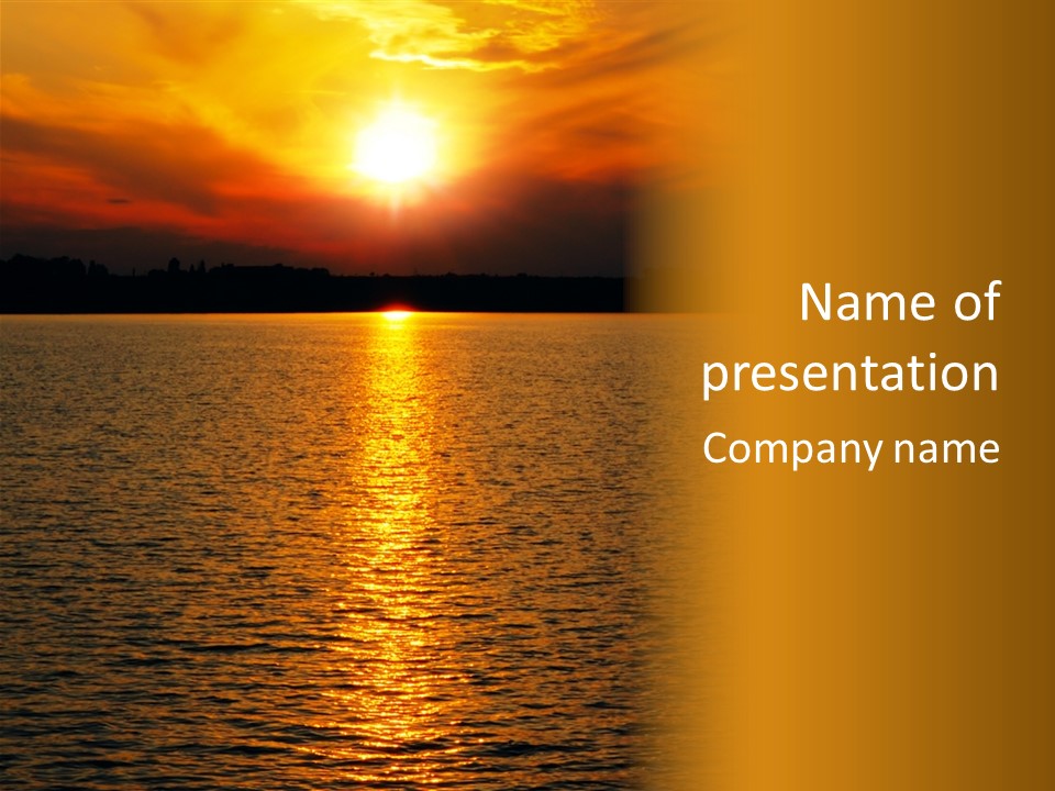 Sunset At Coast Of The Sea PowerPoint Template