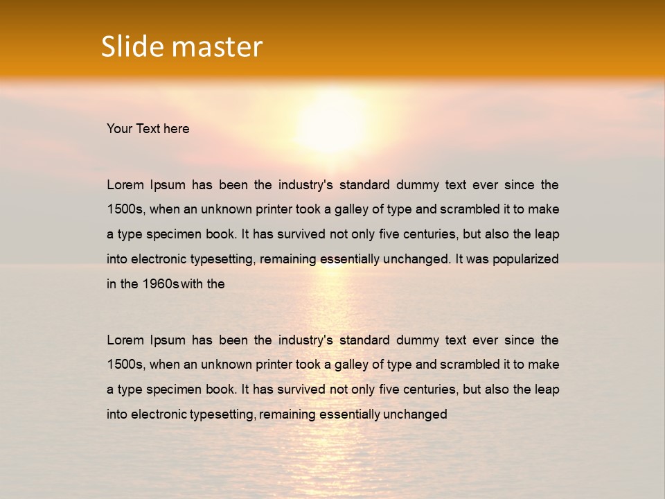 Sunset At Coast Of The Sea PowerPoint Template